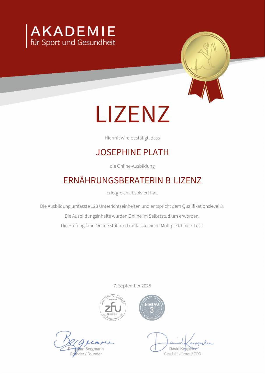 Ernährungsberaterin B-Lizenz