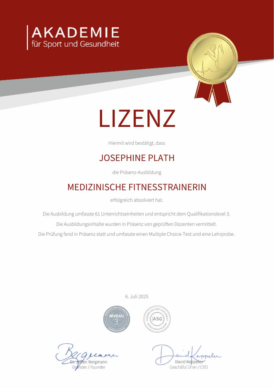 Medizinische Fitnesstrainerin