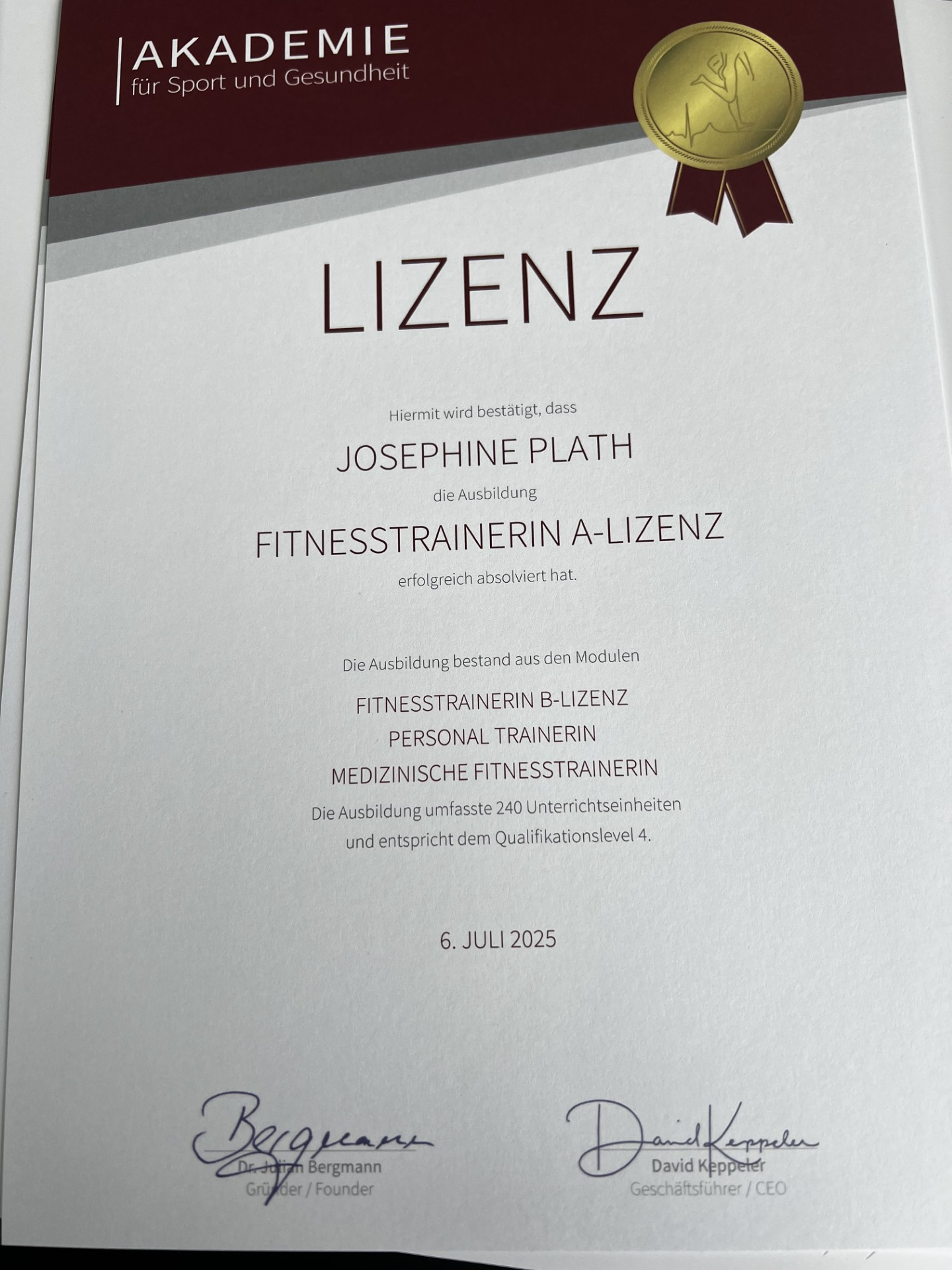 Fitnesstrainerin A-Lizenz